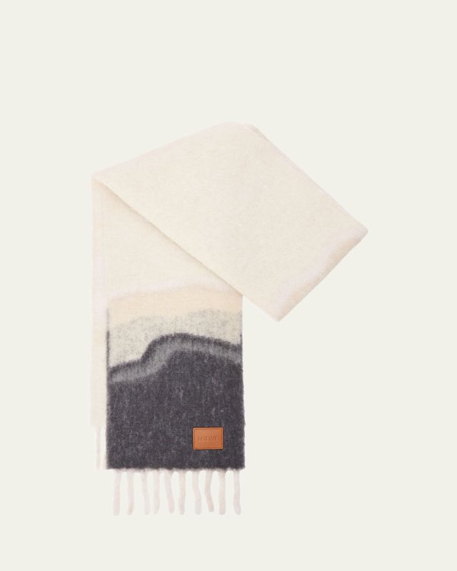 Textured Wool-Blend Fringe Scarf